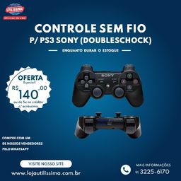 Título do anúncio: Controle PS3 sem fio Sony Doubleshock ? Entrega grátis 