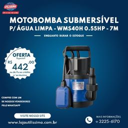 Título do anúncio: Motobomba Submersível para Água Limpa 0.55HP
