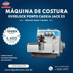 Título do anúncio: Máquina de Costura Industrial Overlock Ponto Cadeia E3 Jack