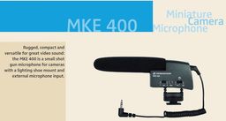 Título do anúncio: Microfone Sennheiser MKE 400 para câmeras - em estado de novo, sem uso