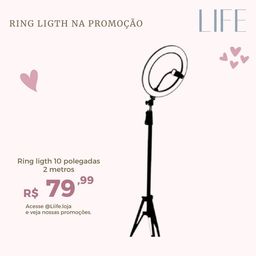 Título do anúncio: Ring Light 10 polegadas, 26cm, tripé 2 metros na promoção