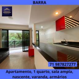 Título do anúncio: Apartamento confortável - 1 quarto e sala, nascente, varanda, na Barra
