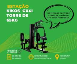 Título do anúncio: Estação de Musculação Kikos Gx4i Torre de 65kg + Leg Press Conjugada + Acessórios