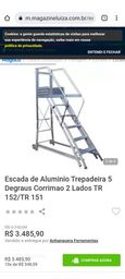 Título do anúncio: Escada de alumínio trepadeira 5 degrau corrimão 2 lados