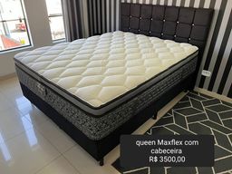 Título do anúncio: cama box queen size MAXFLEX LUXO COM CABECEIRA 
