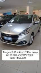 Título do anúncio: Peugeot 208 active 1.2 Flex completo