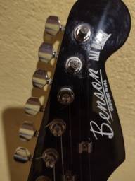Título do anúncio: Kit guitarra cubo cabo capa correia marca Benson americana 