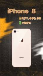 Título do anúncio: iPhone 8 de 64GB Gold (vitrine) bateria 100%
