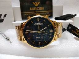 Título do anúncio: Relógio Masculino Nibosi 2309 Casual Dourado Aço Inoxidável