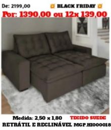 Título do anúncio: Sofa Retratl e Reclianvel 2,50 em Suede Barato-Grande-Barato-Liquida em Ponta Grossa