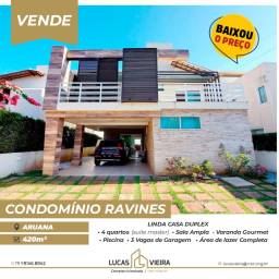 Título do anúncio: Linda casa Duplex com 4/4 no Condomínio Ravines com piscina e área Gourmet