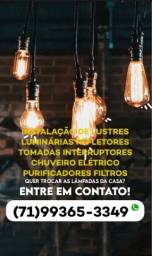 Título do anúncio: Eletricista Profissional Instalação de Chuveiro Luminárias Tomadas e muito mais.. 