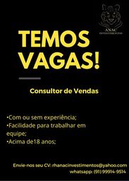 Título do anúncio: VAGAS PARA CONSULTOR DE VENDAS 