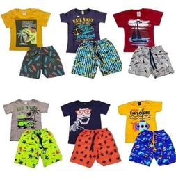 Título do anúncio: Kit 5 Conjunto Camisa e Bermuda Masculino Menino Roupa Infantil