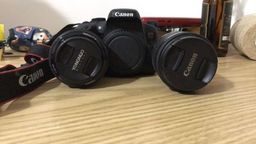 Título do anúncio: Câmera Canon t61 (com lente do kit + lente yongnuo 50mm)