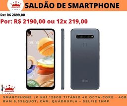 Título do anúncio: Smartphone LG K61 128 Gb 