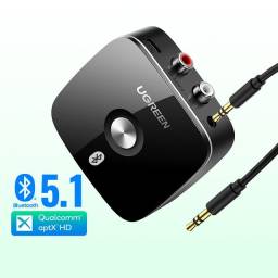 Título do anúncio: 0Ugreen Receptor Rca Bluetooth  5.0 Sem Fio Adaptador De Áudio Música Para Carro (3.5Mm)