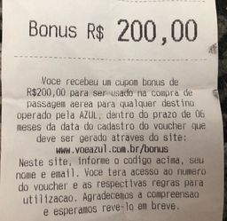 Título do anúncio: cupom bônus/voucher da AZUL 