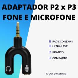 Título do anúncio: Adaptador P3 (P2 Combo) P/ Fone Microfone Headset- Loja física
