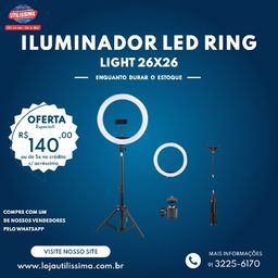 Título do anúncio: Iluminador Led Ring Light 26x26 cm Tripé 1,80m