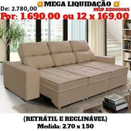 Título do anúncio: Descontasso Londrina-Sofa Retratil e Reclinavel 2,70 em Suede e Molas-Grande-Barato