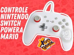 Título do anúncio: Controle Com Fio Nintendo Switch Super Mario Branco - PowerA | Lacrado com garantia