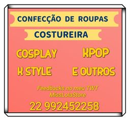 Título do anúncio: Costureira Confecção de roupas cosplay Kpop k style Disney anime Marvel  Cosmaker