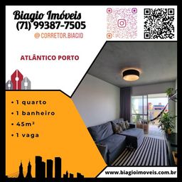 Título do anúncio: Aluguel - Atlântico Porto - Pituba - 1 quarto - Armários - Vista mar - 1 vaga - 45m²