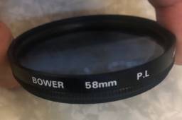 Título do anúncio: Filtro polarizador 58mm P.L Bower (novo)
