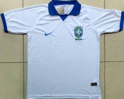 Título do anúncio: Camisa do Brasil Branca Gola Polo