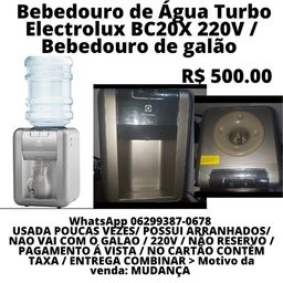 Título do anúncio: Bebedouro de Galão de Agua com sistema de refrigeração Electrolux BC20X 220V