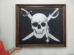 Título do anúncio: Bandeira Pirata  emoldurada como quadro.