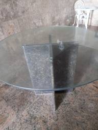 Título do anúncio: Mesa de vidro temperado grosso com base de mármore 