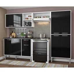 Título do anúncio: Cozinha Compacta Branco/preto (Novo) Com montagem e frete inclusos