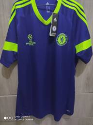 Título do anúncio: Camisa Adidas Chelsea Treino UEFA Champions Legue 14/15 Tamanho GG
