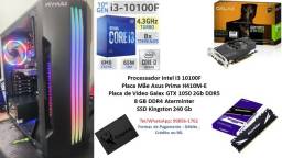 Título do anúncio: PC Gamer Intel I3 10100F 8 GB Gtx 1050 2Gb Windows 11 !!!
