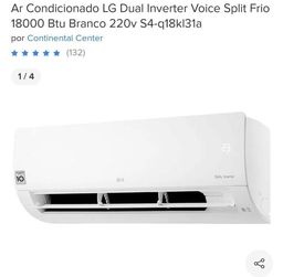 Título do anúncio: Ar condicionado LG dual inverter voice split frio 18000 btu 220 V S4-q18kl31a
