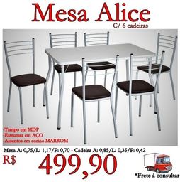 Título do anúncio: Mesa Alice Entrutura em Aço - 6 Cadeiras!