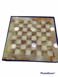 Título do anúncio: Jogo de xadrez completo com tabuleiro e peças em pedra Onix natural