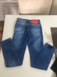 Título do anúncio: Calça jeans com lycra  infantil tamanho 10 feminina
