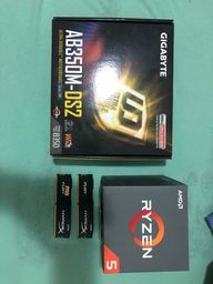 Título do anúncio: Kit Processador Ryzen 5 1600x + Gigabyte AB350M + 2x 8 GB RAM HyperX DDR4