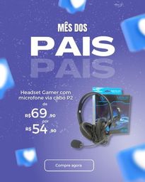 Título do anúncio: Headset Gamer P2 c/ microfone para PS4/Xbox One/Pc/Smartphone - Novo - Garantia