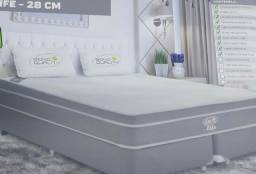 Título do anúncio: NOVO - Cama box Queen + Colchão magnético Sono Quality Llife - 50 tipos de massagens