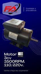 Título do anúncio: motor elétrico monofásico Eberle 3cv 3500rpm 110/220v 