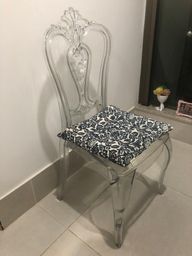 Título do anúncio: Cadeira de princesa transparente  + almofada de acento estampada azul