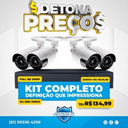 Título do anúncio: Super Promoção Kit 4 Câmeras Fullhd 12x de R$ 134,99 Sem Juros (Brinde Microfone Espião)
