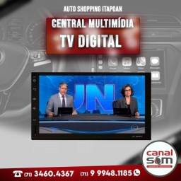 Título do anúncio: Central Multimídia Mp5 Tv Digital Espelhamento Usb Dvd instalada na Canal Som