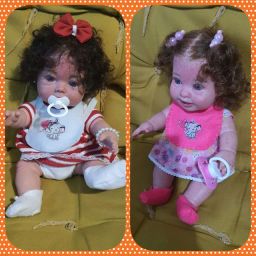 Bebe Reborn Realista Girafinha Menina de Silicone 48cm Olhos