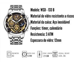 Título do anúncio: Relógio Wishdoit Original C/ Box Prata E Dourado Envio 24 Hr