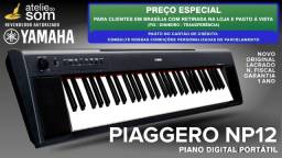 Título do anúncio: Piano Digital Portátil 61 teclas Yamaha Piaggero NP12. Rev Aut. Garantia 1 Ano